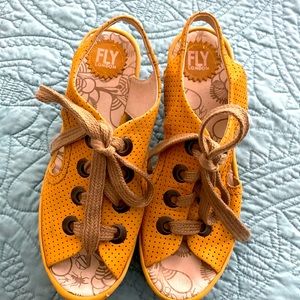 Fly London yellow sandals